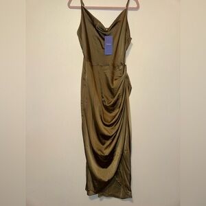 Floerns Olive Draped Maxi Dress